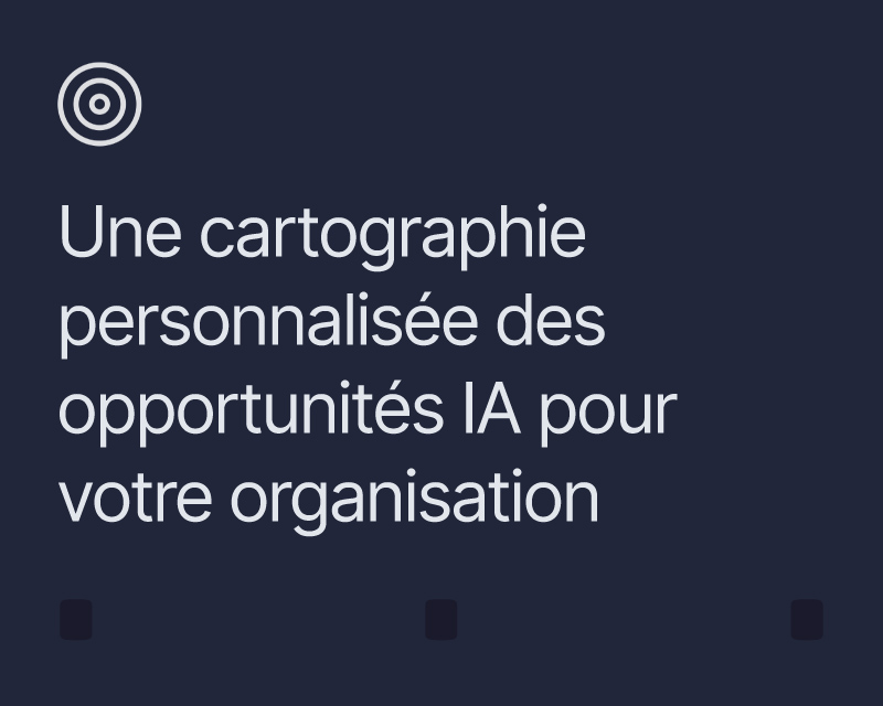 Une cartographie personnalisée des opportunités IA pour votre organisation.